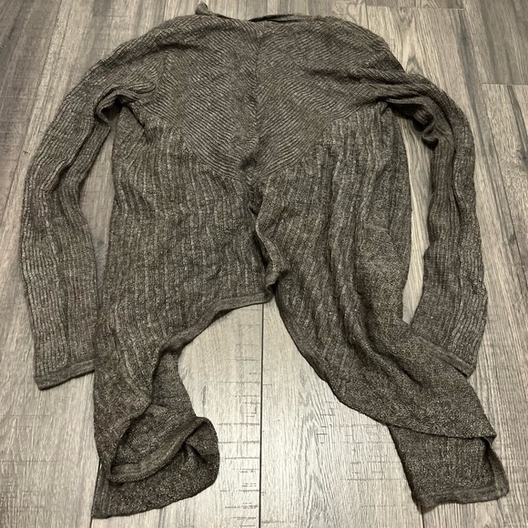 Helmut Lang Helmut Voltage draped waterfall grey Eco alpaca silk cardigan - Picture 4 of 6